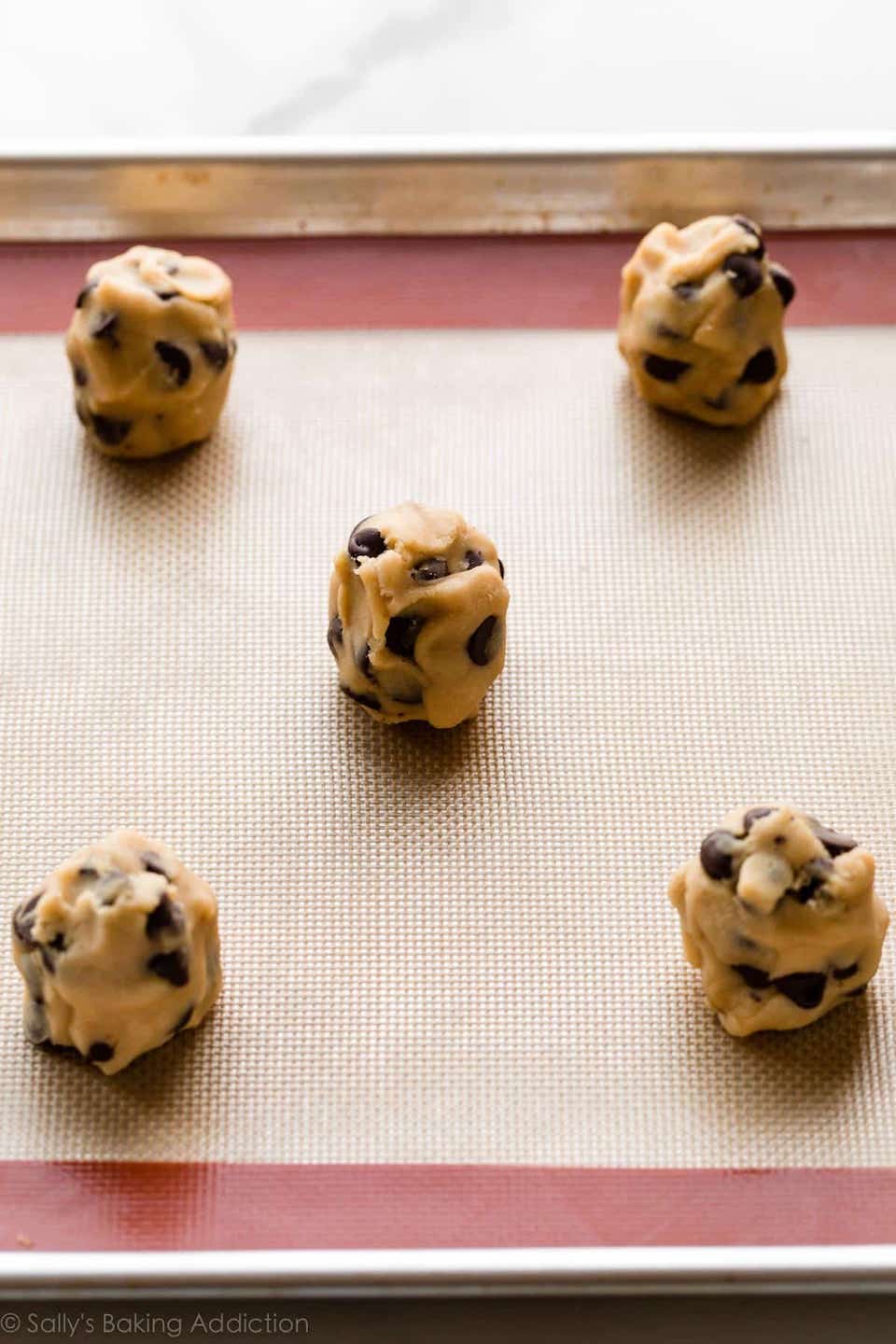 Picture of dough after scooped onto tray